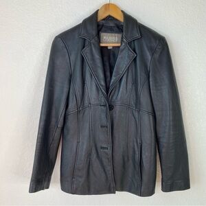Vintage Wilsons Leather Black 100% Leather Blazer Jacket